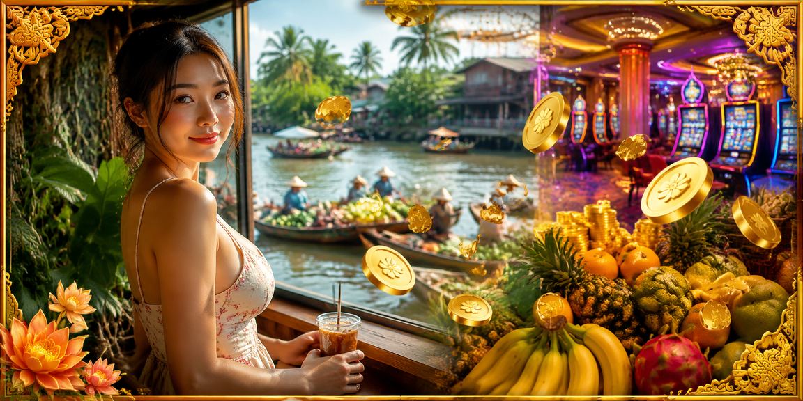 Người dùng thư giãn bên bờ sông Mekong với cà phê và thiết bị di động, tham gia giải trí trực tuyến có trách nhiệm