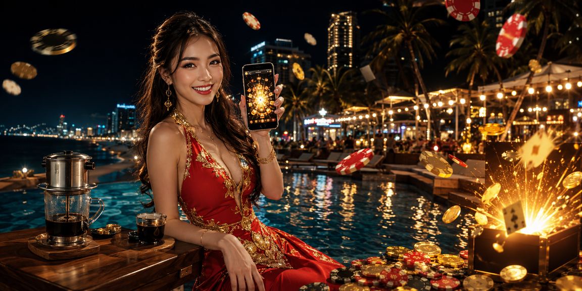 Người dùng tại Nha Trang xem kèo cá cược trên điện thoại bên tách cà phê buổi sáng